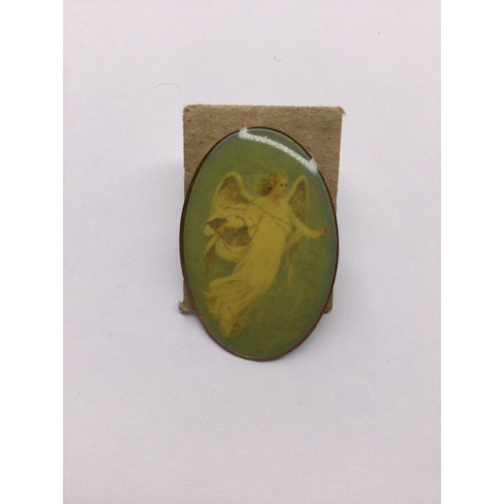 Vintage Angel Collectible Pin Oval Shaped Cabochon Style